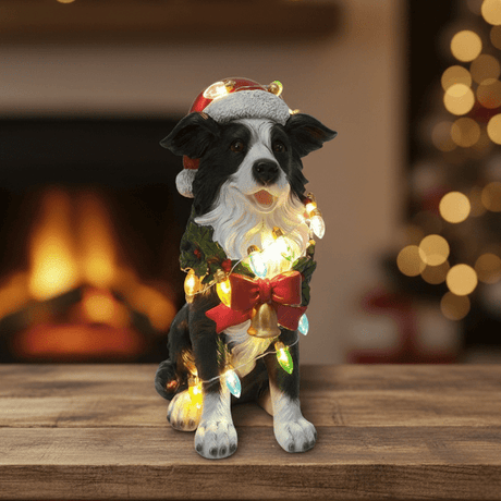 LED Christmas Collie 10x24cm - XMAS ROOM DECORATION LARGE AND LIGHT UP - Beattys of Loughrea