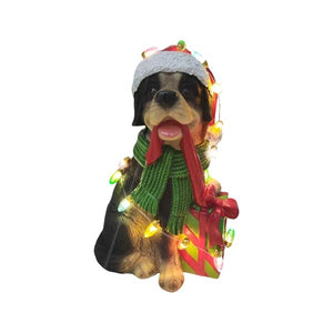 LED Weihnachtsrottweiler 12x24cm