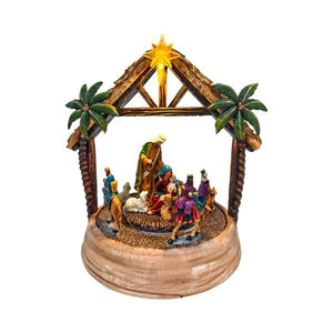 Crèche animée LED 21,5 cm