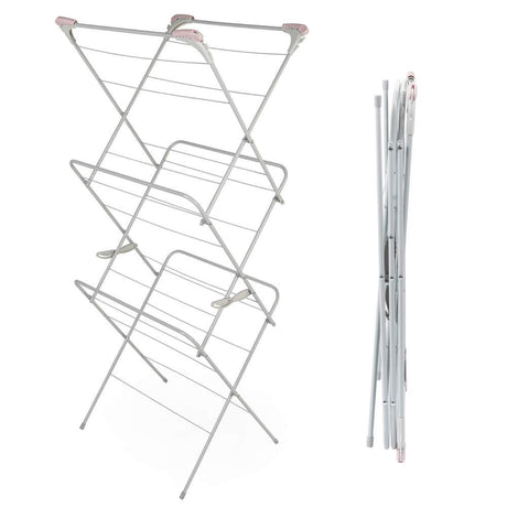 Russell Hobbs® 3 Tier Clothes Airer Pink/Grey - CLEANING CLOTHES AIRER - Beattys of Loughrea