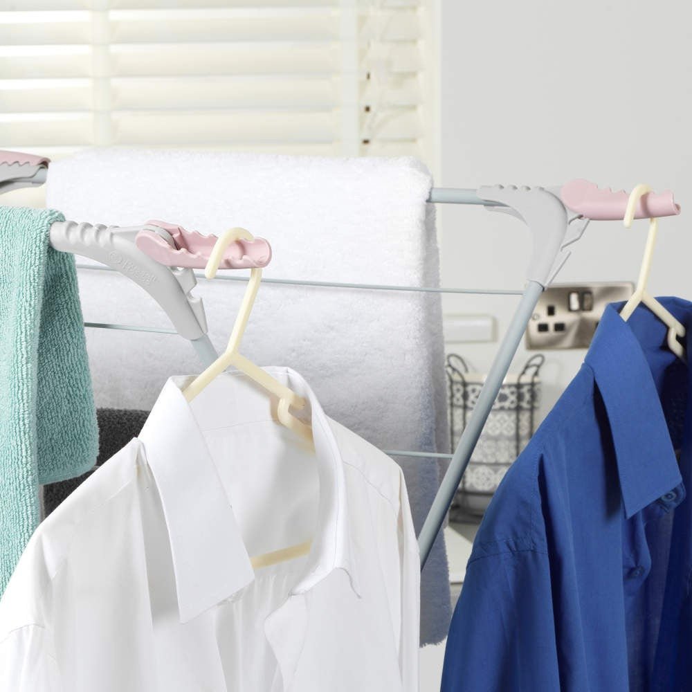 Russell Hobbs® 3 Tier Clothes Airer Pink/Grey - CLEANING CLOTHES AIRER - Beattys of Loughrea