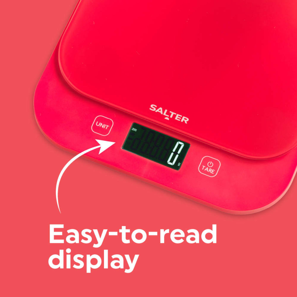 Salter British Bakes Waterproof Kitchen Scale, Red