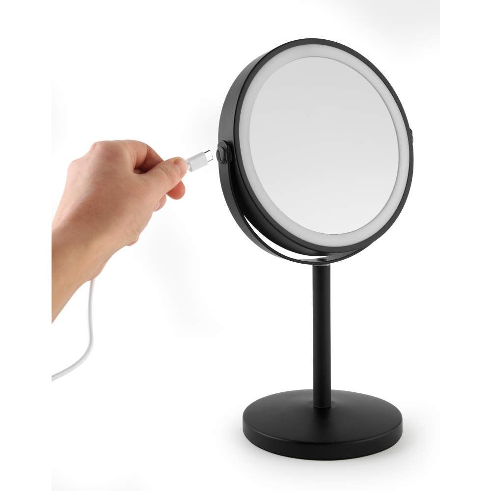 Beldray Rechargeable 7” Double Sided Makeup Mirror With Lights – Black - WALL MIRRORS - Beattys of Loughrea