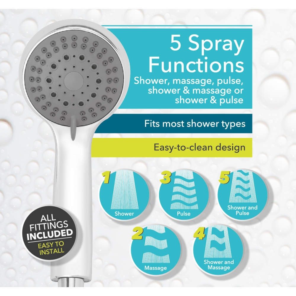 Beldray Five Function Shower Head - ELECT SHOWER ACCESSORIES - Beattys of Loughrea