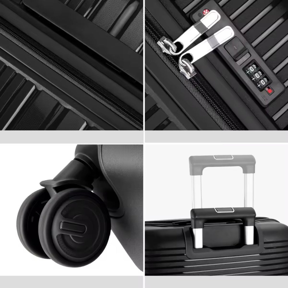 Bordlite Hardshell Suitcase with Laptop Compartment 55 x 37 x 24cm – Black - LUGGAGE, SUITCASES, TROLLEY BAGS - Beattys of Loughrea