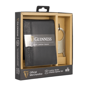 Guinness Leather Wallet & Bottle Opener Gift Set - HANDBAGS, MANBAGS, SHOPPING BAGS - Beattys of Loughrea