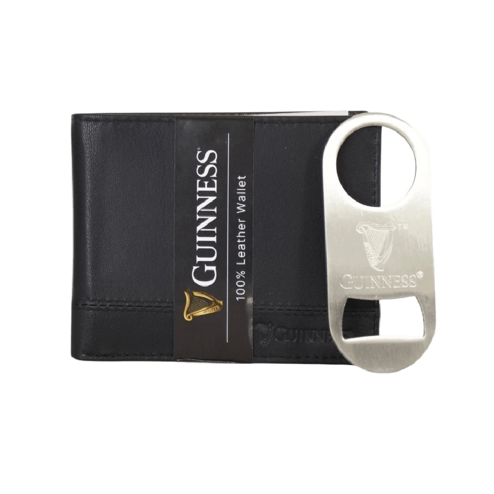 Guinness Leather Wallet & Bottle Opener Gift Set - HANDBAGS, MANBAGS, SHOPPING BAGS - Beattys of Loughrea