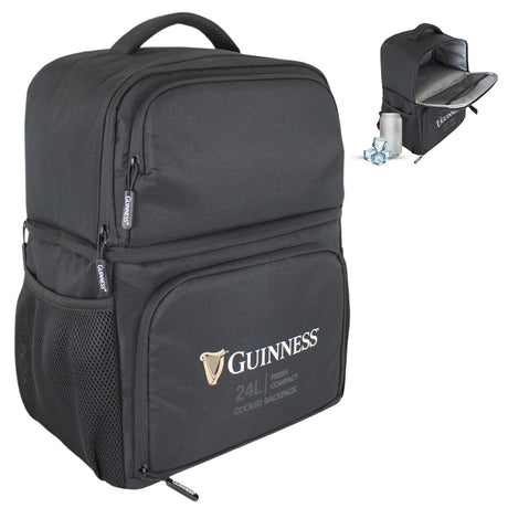 Guinness 24L Insulated Cooler Backpack with Padded Straps & Side Pockets - RUCKSACK BACKPACK SCHOOL BAG - Beattys of Loughrea