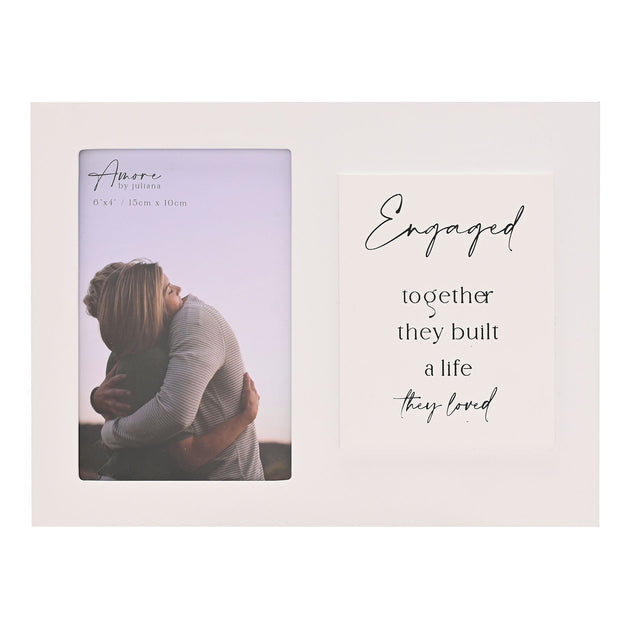 Amore Photo Frame with Verse – Engaged - PHOTO FRAMES - PLATED, GILT, STONE - Beattys of Loughrea