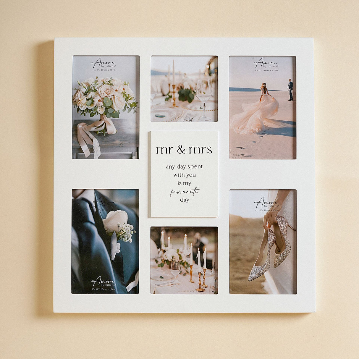 Amore Multi Aperture Photo Frame – Mr & Mrs - PHOTO FRAMES - PLATED, GILT, STONE - Beattys of Loughrea