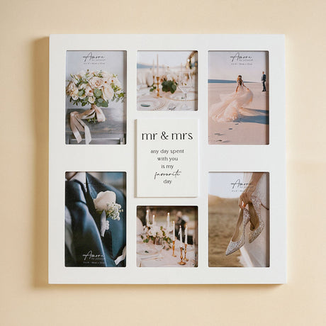 Amore Multi Aperture Photo Frame – Mr & Mrs - PHOTO FRAMES - PLATED, GILT, STONE - Beattys of Loughrea