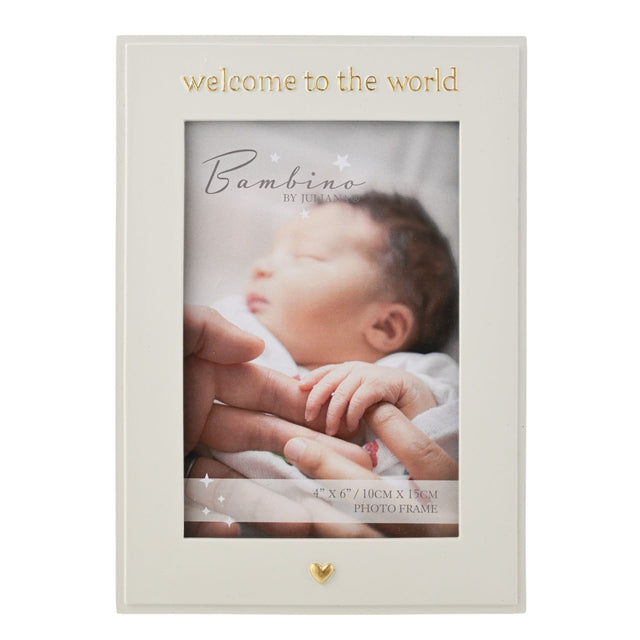 Bambino 'Welcome to the World' Photo Frame 4" x 6" - PHOTO FRAMES - PLATED, GILT, STONE - Beattys of Loughrea