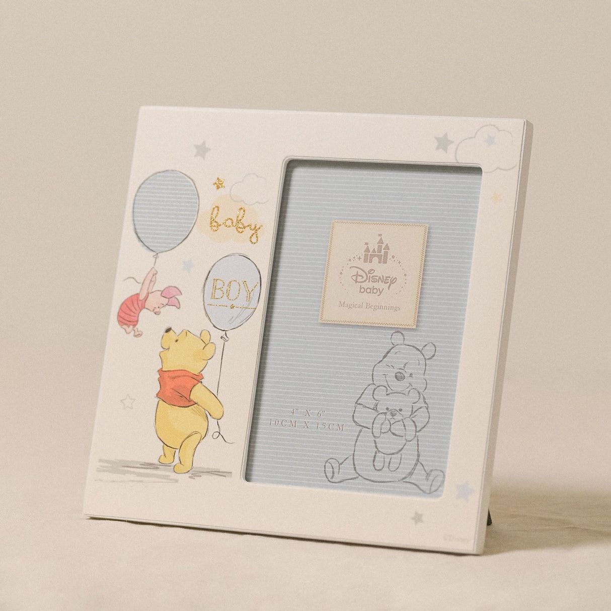 Disney Magical Beginnings Frame 4" x 6" Pooh Baby Boy - PHOTO FRAMES - PLATED, GILT, STONE - Beattys of Loughrea