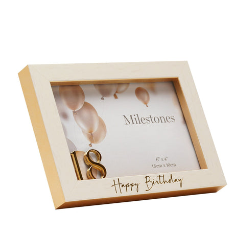 Milestones 3D Number Frame 6" x 4" – 18 - PHOTO FRAMES - PLATED, GILT, STONE - Beattys of Loughrea