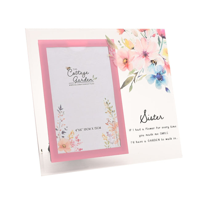 The Cottage Garden Glass Photo Frame 4" x 6" – Sister - PHOTO FRAMES - PLATED, GILT, STONE - Beattys of Loughrea