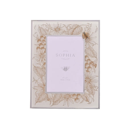 Sophia Classic Golden Bee 4" x 6" Glass Photo Frame - PHOTO FRAMES - PLATED, GILT, STONE - Beattys of Loughrea