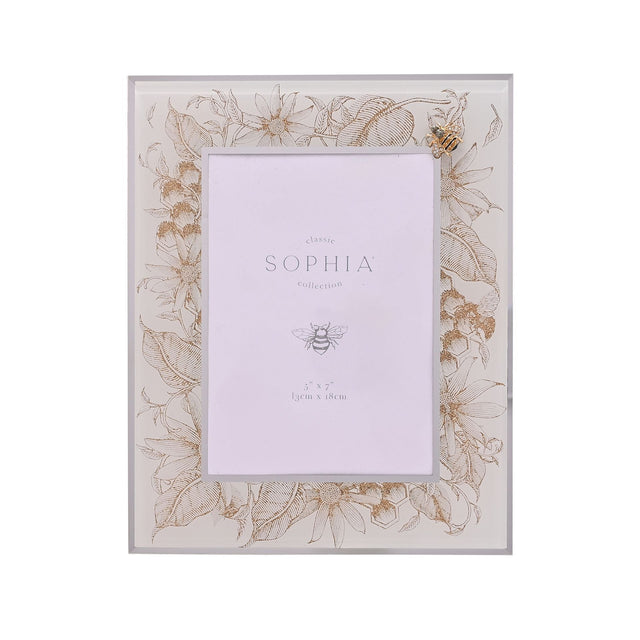 Sophia Classic Golden Bee 5 x 7" Glass Photo Frame - PHOTO FRAMES - PLATED, GILT, STONE - Beattys of Loughrea