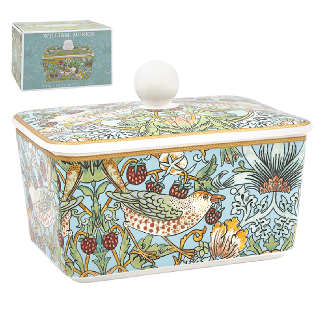 William Morris Strawberry Thief Butter Dish - GENERAL LOOSE WARE - Beattys of Loughrea