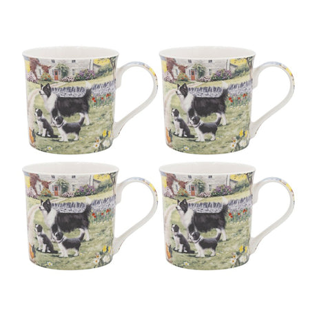 Collie & Sheep Mugs, Set of 4 - JUGS - Beattys of Loughrea