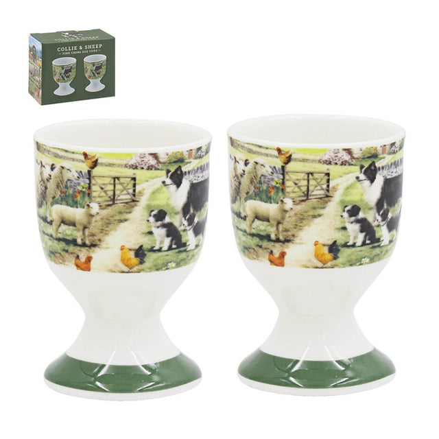 Collie & Sheep Egg Cups, Set of 2