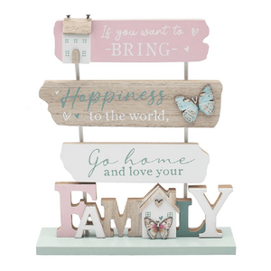 Bring Happiness Home Family Sign - GENERAL LOOSE WARE - Beattys of Loughrea
