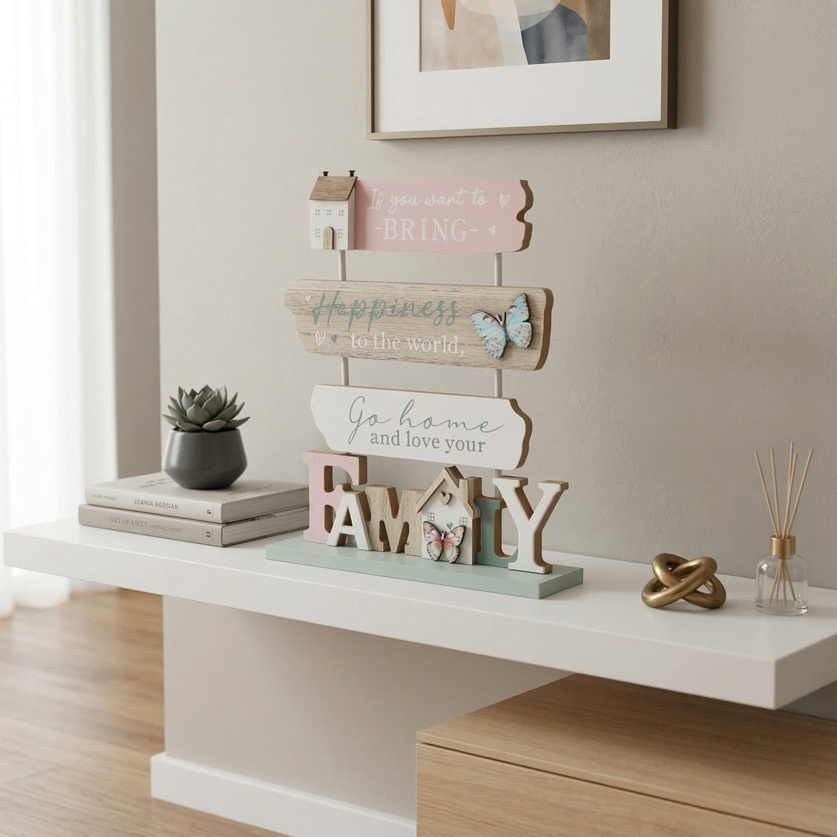 Bring Happiness Home Family Sign - GENERAL LOOSE WARE - Beattys of Loughrea