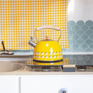 2.5L Whistling Kettle Stainless Steel – Honey Yellow - S/S STOVE TOP KETTLES - Beattys of Loughrea