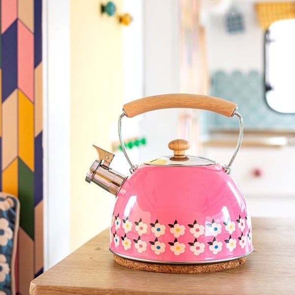 2.5L Whistling Kettle Stainless Steel – Rose Pink - S/S STOVE TOP KETTLES - Beattys of Loughrea