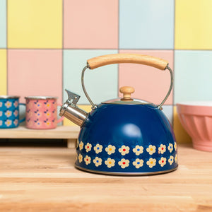 2.5L Whistling Kettle Stainless Steel – Midnight Navy - S/S STOVE TOP KETTLES - Beattys of Loughrea