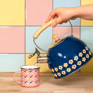 2.5L Whistling Kettle Stainless Steel – Midnight Navy - S/S STOVE TOP KETTLES - Beattys of Loughrea