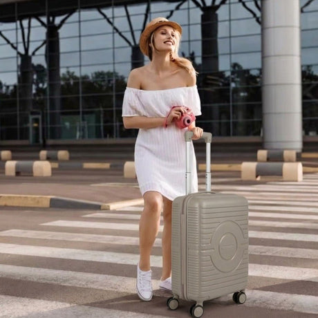 Bordlite Hardshell Suitcase with Laptop Compartment 55 x 37 x 24cm – Stone - LUGGAGE, SUITCASES, TROLLEY BAGS - Beattys of Loughrea