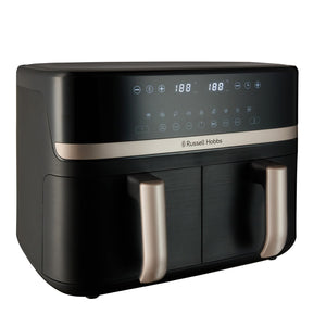 Russell Hobbs Satisfry 9L Dual Basket Air Fryer – Black | 27680 - AIR FRYER / DEEP FAT FRYERS - Beattys of Loughrea
