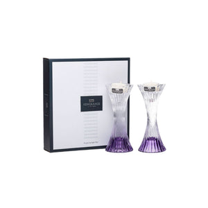 Newgrange Living Mauve Purple Tea Light Holder Pair, 16cm