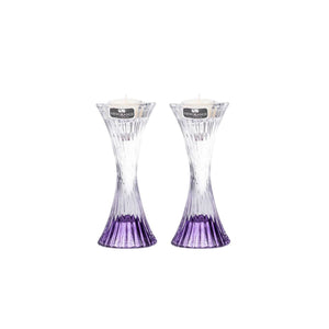 Newgrange Living Mauve Purple Tea Light Holder Pair, 16cm