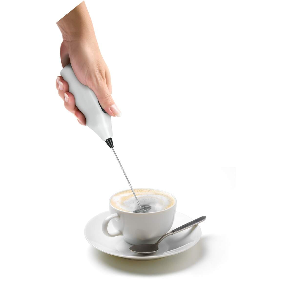 Metaltex L04 Electric Milk Frother with Stainless Steel Spiral Whisk