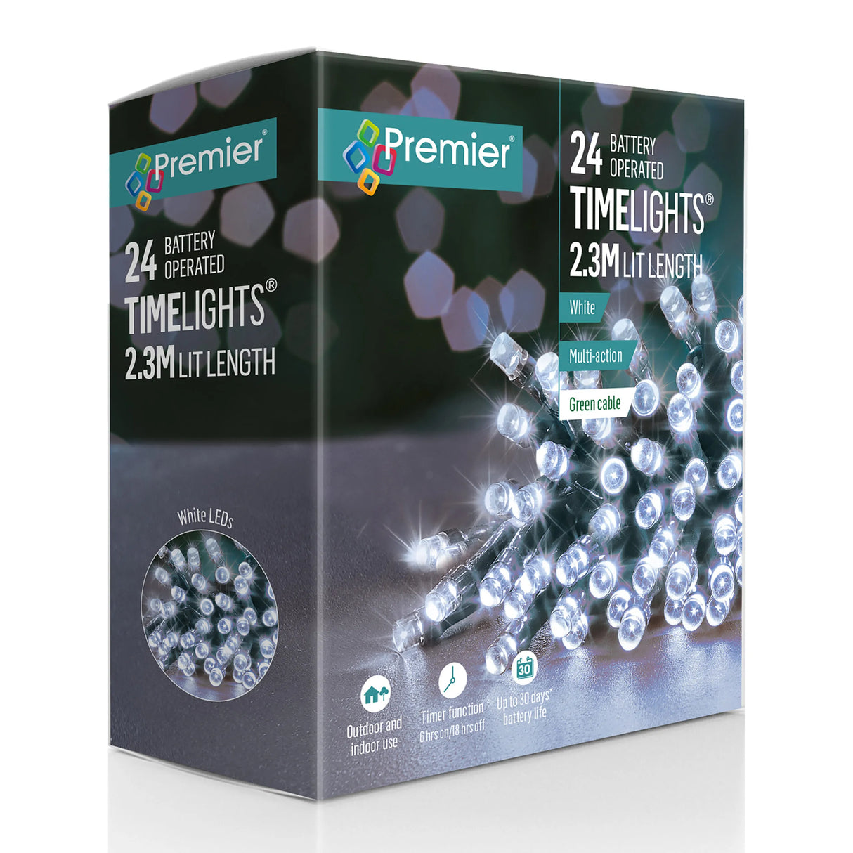 Premier 24 Battery Operated Multi-Action TimeLights – Cool White