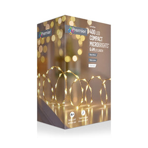 Premier 400 LED Compact Microbrights with Timer, Warm White - XMAS LIGHTS LED - Beattys of Loughrea