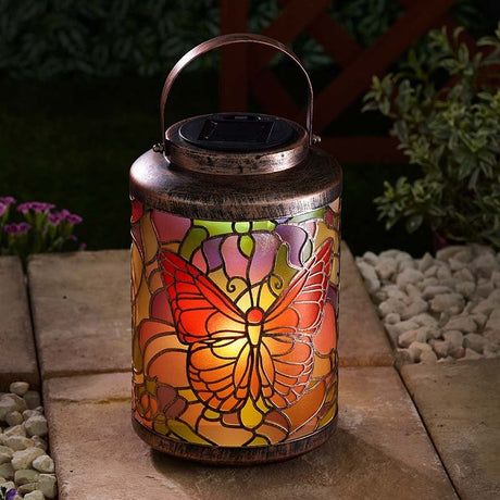 Tiffany Solar Butterfly Lantern - GARDEN ORNAMENTS INCL SOLAR - Beattys of Loughrea