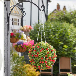 Red Rose Ball 30cm - GARDEN ORNAMENTS INCL SOLAR - Beattys of Loughrea