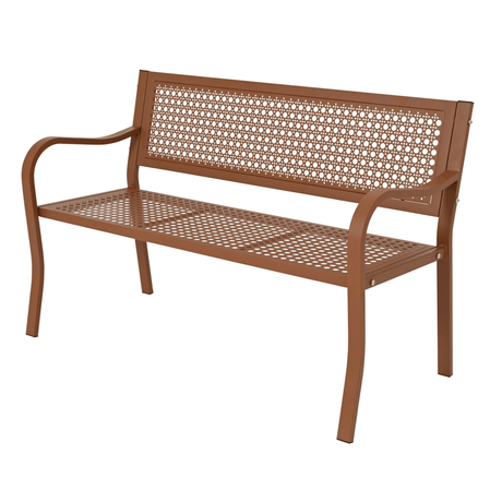 Kaemingk Terracotta Metal Garden Bench - SINGLE GARDEN BENCH/ CHAIR - Beattys of Loughrea