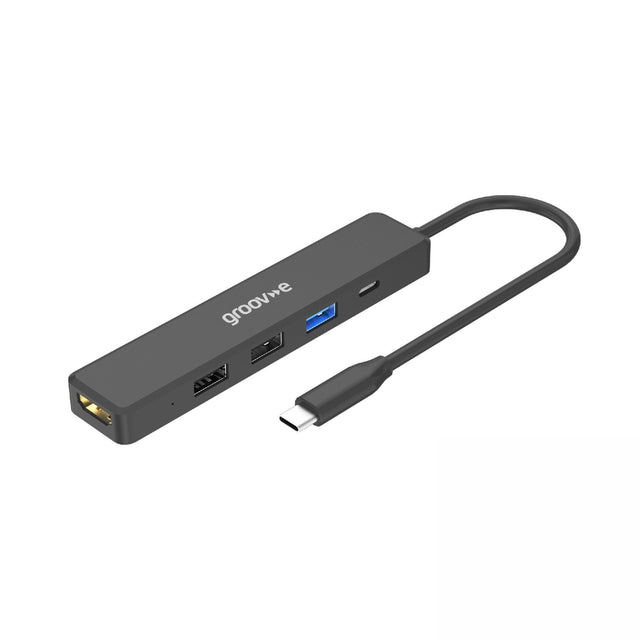 Groov-e 5-Port USB-C Hub with HDMI & 3x USB-A, Black (GVPC10BK)