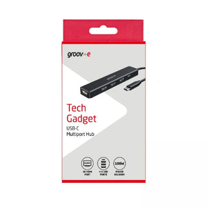 Groov-e 5-Port USB-C Hub with HDMI & 3x USB-A, Black (GVPC10BK)