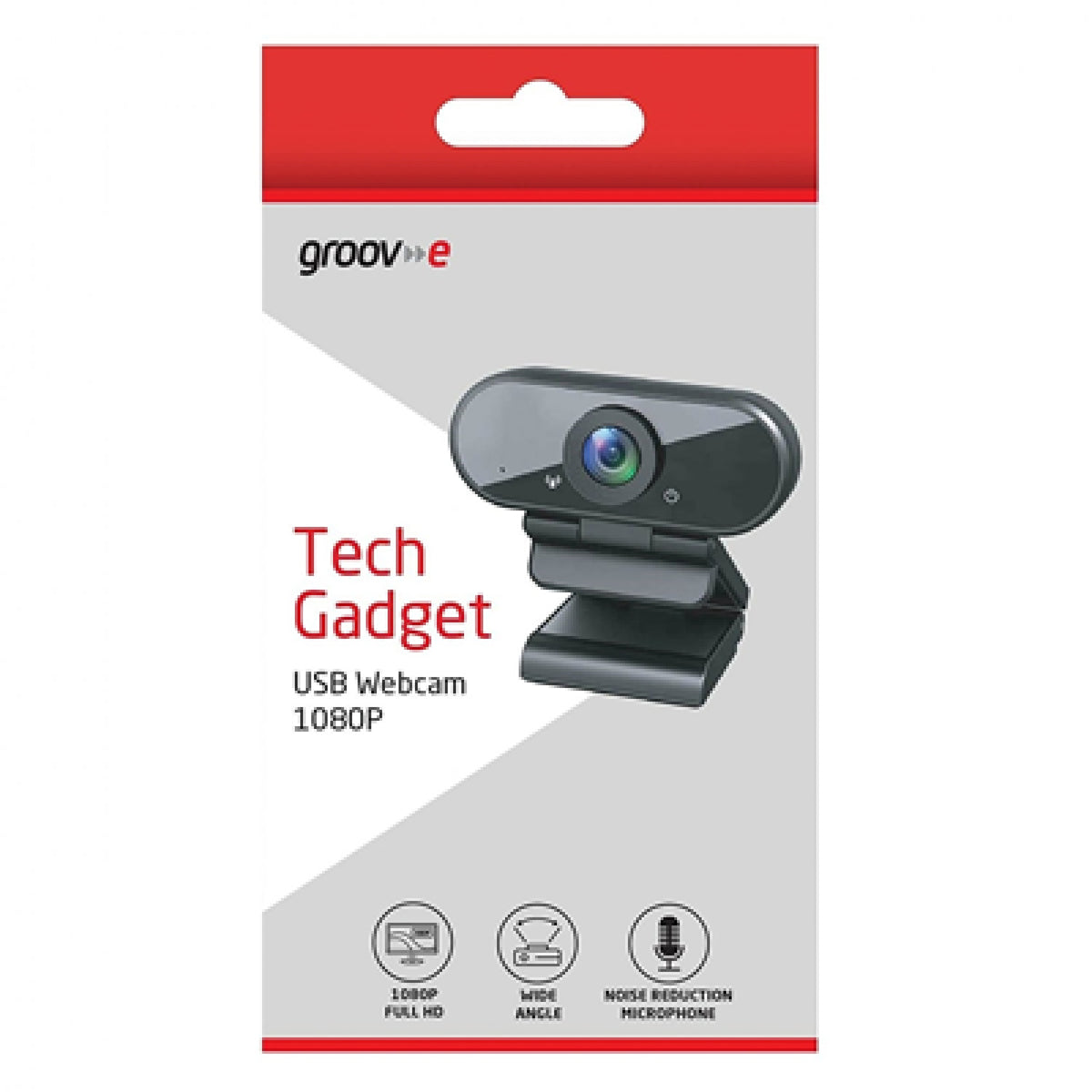 Groov-e 1080p HD Webcam with Privacy Cover - Black