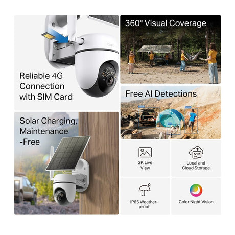 Tapo C615G KIT Solar-Powered Pan/Tilt 4G LTE Security Camera Kit - SECURITY CAMERA/ PRODUCTS - Beattys of Loughrea