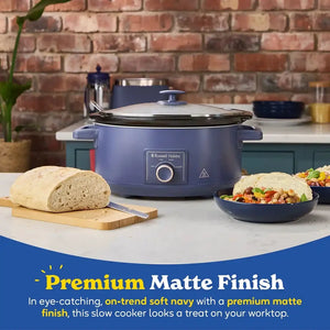 Russell Hobbs Bronte 7L Manual Slow Cooker, Soft Navy (28780)