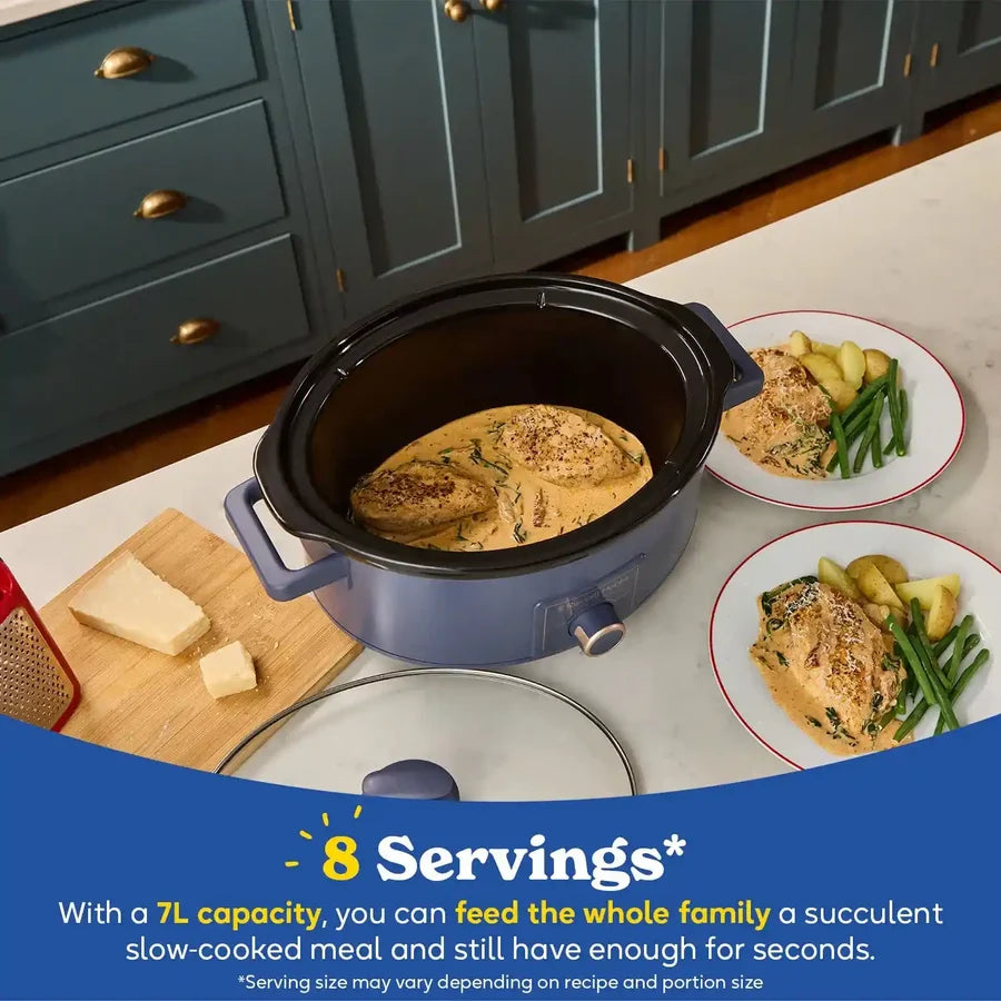 Russell Hobbs Bronte 7L Manual Slow Cooker, Soft Navy (28780)