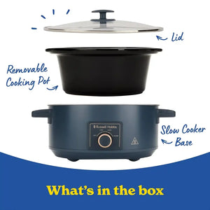 Russell Hobbs Bronte 7L Manual Slow Cooker, Soft Navy (28780)