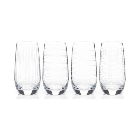 Newgrange Living Clear Cut Party Hi-Ball Glasses, Set of 4 - DRINKING GLASSES - Beattys of Loughrea