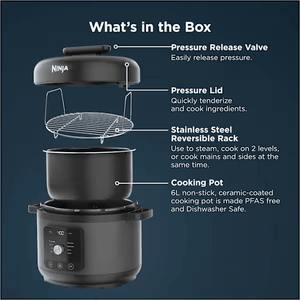 Ninja HyperHeat Pressure & Rice Cooker – 6L 9 - in - 1 PC201UK - FOOD STEAMER RICE COOKER SLOW COOKER - Beattys of Loughrea