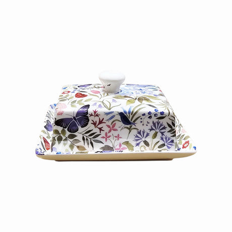 Shannonbridge Pottery Butterfly Garden Butter Dish - TABLEWARE SETS - GENERAL - Beattys of Loughrea